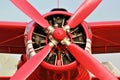 Red plane propeller Royalty Free Stock Photo