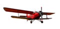 Red agricultural plane against white background Royalty Free Stock Photo