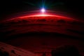 A Red Planet With A Bright Star Above It. Generative AI Royalty Free Stock Photo