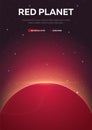 Red Planet, Mars. Astronomical galaxy space background. Vector Illustration. Royalty Free Stock Photo