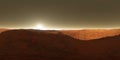 Red planet Mars, 360 degree HDRI map. Dry, cold Martian surface. Stone field. Equirectangular projection, spherical panorama Royalty Free Stock Photo