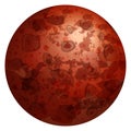 Red planet Mars. Illustration of the space object in the Solar System Royalty Free Stock Photo