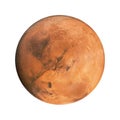 Red planet Mars on an isolated white background. Element for designers Royalty Free Stock Photo