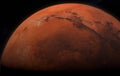 Red planet Mars - is a planet of the solar system. Outer space exploration. 3D-illustration Royalty Free Stock Photo