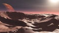 Red planet, panoramic landscape of Mars Royalty Free Stock Photo