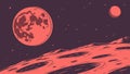Red Planet Space Landscape Vector, vector design Generative AI Royalty Free Stock Photo