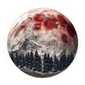 Red planet in the winter forest, Elements of this image furnished