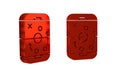 Red Planning strategy concept icon isolated on transparent background. Hockey cup formation and tactic.