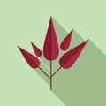 Red plant leaf icon flat vector. Tree leaves Royalty Free Stock Photo