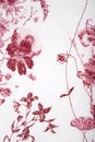 Red plants flower fabric texture