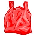 Red Plastic Bag Black Illustration Polyethylene Food Packages Plastic Packaging Polythene Vector Drawing