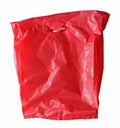 Red plastic bag isolated on white Royalty Free Stock Photo