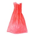 red plastic bag isolated on white