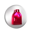 Red Plastic bottle for laundry detergent, bleach, dishwashing liquid or another cleaning agent icon isolated on Royalty Free Stock Photo