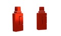 Red Plastic bottle for laundry detergent, bleach, dishwashing liquid or another cleaning agent icon isolated on