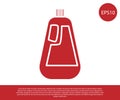 Red Plastic bottle for liquid laundry detergent, bleach, dishwashing liquid icon isolated on white background. Vector Royalty Free Stock Photo