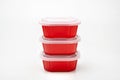 Red plastic box for food storage on a white background Royalty Free Stock Photo