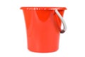 Red plastic bucket isolated on white Royalty Free Stock Photo