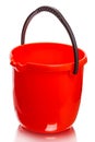 Red plastic bucket Royalty Free Stock Photo