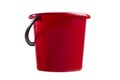 Red plastic bucket on white isolated, closeup Royalty Free Stock Photo