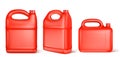 Red plastic canister for liquid fuel or motor oil Royalty Free Stock Photo