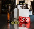 Red plastic capper to put metal caps on beer bottle