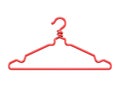 Red plastic clothes hanger 3D