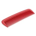 Red Plastic Comb with Fine Teeth Isolated on White Background hair styling Royalty Free Stock Photo