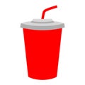 Red plastic cup for cold drink