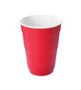 Red plastic cup isolated on white. Beer pong game Royalty Free Stock Photo