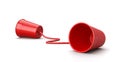 Red Plastic Cup Phone on White, Communication Concept