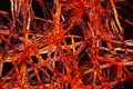 Red plastic fibers under the microscope Royalty Free Stock Photo
