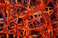 Red plastic fibers under the microscope Royalty Free Stock Photo