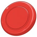 Red Plastic Flying Disc on White Background Royalty Free Stock Photo