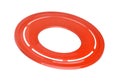 Red plastic flying disk Royalty Free Stock Photo