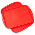 Red plastic food tray. Royalty Free Stock Photo