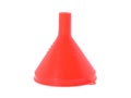 Red plastic funnel isolated on white Royalty Free Stock Photo