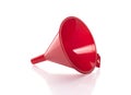 Red plastic funnel for pouring