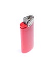 Red plastic gas disposable lighter Royalty Free Stock Photo