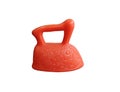Children`s toy in the form of a red plastic iron. Royalty Free Stock Photo
