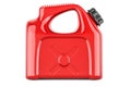 Red plastic jerrycan, jerry can. Side view, 3D rendering Royalty Free Stock Photo