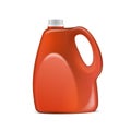 Red Plastic Jerrycan Oil, Cleanser, Detergent, Abstergent, Liquid Soap, Milk, Juice. Illustration Isolated On White Royalty Free Stock Photo