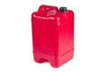 Red plastic jerrycan Royalty Free Stock Photo