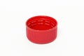 Red plastic lid isolated on white background