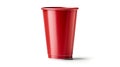 Red plastic Party Cup isolated on white background. Generative AI.