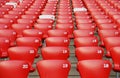 Red plastic seat rows Royalty Free Stock Photo