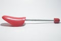 Red Plastic Shoe Tree on White Isolated Background Royalty Free Stock Photo
