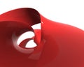 Red plastic spiral - wave polishes and reflecting Royalty Free Stock Photo