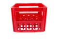 Red plastic storage box on a white background Royalty Free Stock Photo