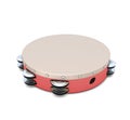 Red plastic tambourine Royalty Free Stock Photo